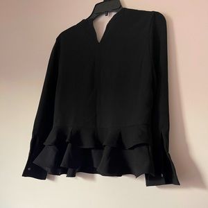 Zara Ruffle Hem Peplum Top